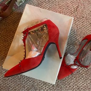 Rachel Ray Studded Hot Red Shoes 🔥👠